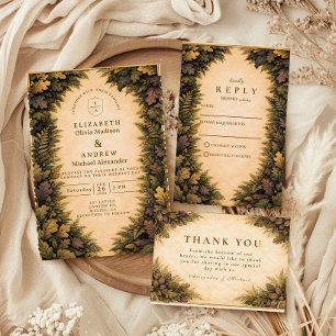 Carte De Remerciements Mariage de feuillage de forêt automnale