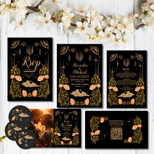 Invitation Mariage des étoiles noires de minuit céleste