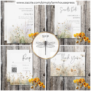 Save The Date Champ d'été rustique Fleur sauvage