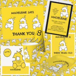 Sticker Rond Fête d'anniversaire du train