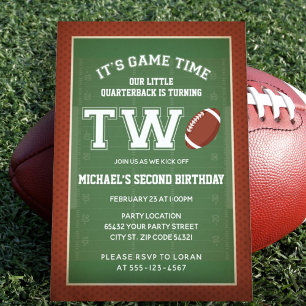 Invitation Football Deuxième fête d'anniversaire