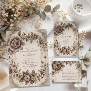 Invitation Mariage Art nouveau vintage