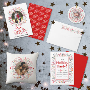 Invitation Berries et feuilles frontière fête de Noël