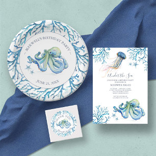 Invitation 3e fête d'anniversaire sous la mer