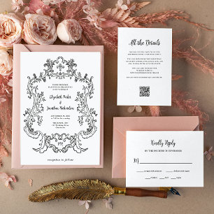 Cartons Réponse Regal noir et blanc   Choix de repas Mariage