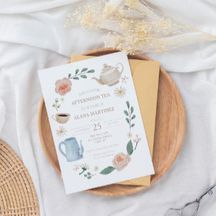 Carte de jeu de Baby shower de café de l'après-mid