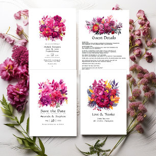 Invitation Mariage floral Viva Magenta
