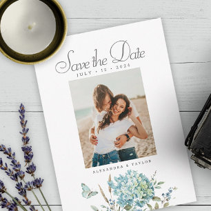 Invitation Bleu Botanique Bohème Mariage d'aquarelle