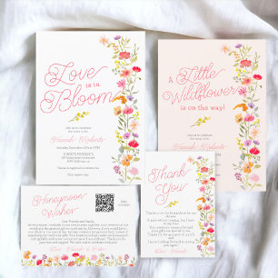 Invitation Baby shower floral fleur sauvage Spring Little