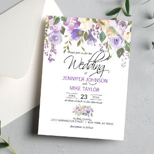 Sticker Rond Merci Floral Lavender Lilac Mariage nuptiale