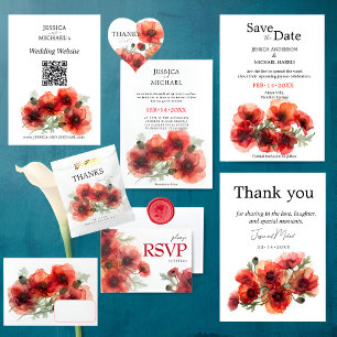 Bandeau De Faire-part Texte personnalisé Scarlet Petal Serenade 
