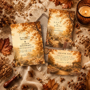 Invitation Mariage de jardin enchanté d'automne