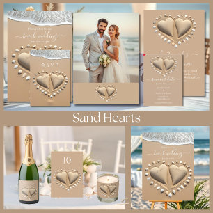 Invitation Coeurs de sable de plage