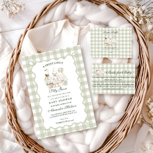 Carte D'accompagnement Tombola de la sage gingham pour bébé