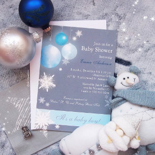 Invitation Baby shower bébé de Noël