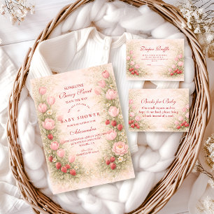 Invitation Douce Fête de Naissance aux Fraises