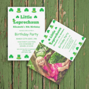 Invitation Petit Anniversaire de enfant Leprechaun