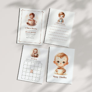 Carte Conseil Un Bébé Brasse Du Baby shower À Thème Café