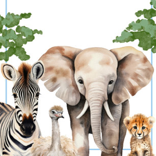 Invitation Baby shower Safari animal sauvage
