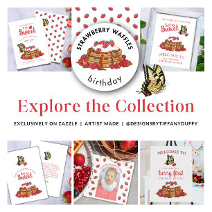 Invitation Papillon de gaufre fraise   Deux Anniversaires dou