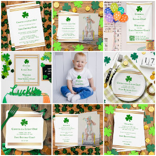 Invitation En Aluminium Stylish Gold Foil St. Patrick's Day 1st Birthday