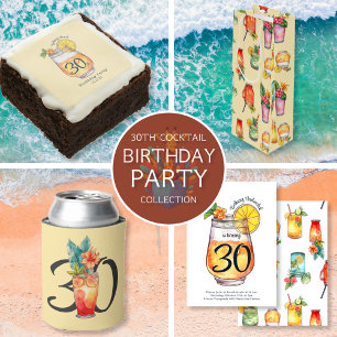 Invitation Cocktail d'aquarelle moderne fête d'anniversaire