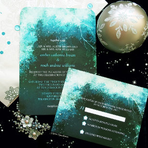 Invitation Parties scintillant d'hiver Mystic Forest Mariage