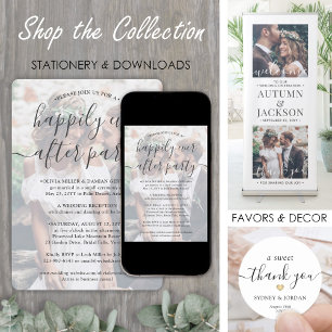 Invitation Happily Ever After Party 2 Photo Overlay Wedding