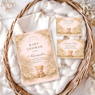Invitation Fête de naissance de Teddy Woodland Vintage