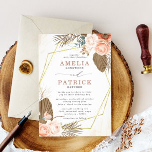 Terracotta Boho Faire-part de mariage Floral