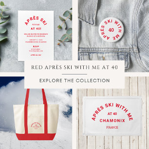 Badge Rond 5 Cm Après Ski Avec Moi 40 Rouge 40e Anniversaire