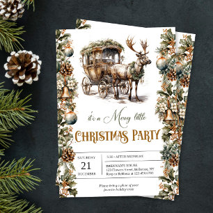 Sticker Rond Rindeer rustique et traîneau verdure et or chic