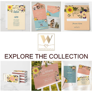 Invitation Boho Floral rose et bleu Mariage