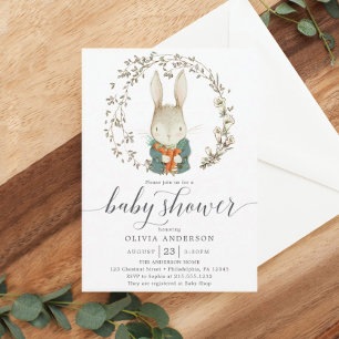 Invitation Baby shower de lapin vintage