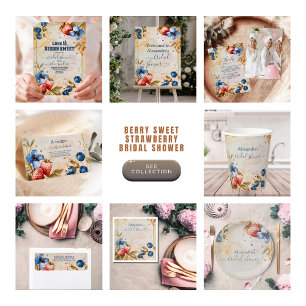 Assiettes En Carton Elégante Fête des mariées de fraise douce Berry