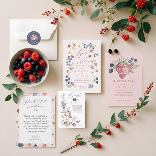 Gobelets En Papier Berry Baby shower doux Fleurs et baies sauvages