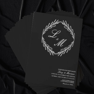 Invitation Logo Mariage de la branche de script élégant monog