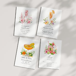 Cartons Réponse Élégant Mariage Floral Mojito Pastèque