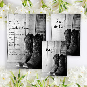 Invitation Magnétique Russe Cowboy Bottes Mariage occidental