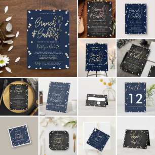 Invitation En Aluminium Brunch & Bubbly Confetti Bridal Shower Real