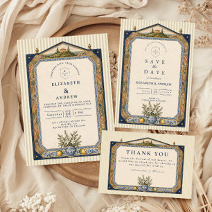 Carte De Remerciements Mariage rustique élégant italien