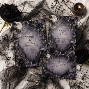 Invitation Mariage de fée gothique au clair de lune