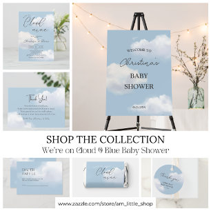 Invitation Nous sommes sur le Baby shower Cloud 9 Blue Boy