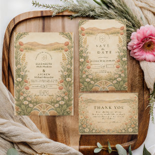 Save The Date Mariage botanique bohème dans le désert