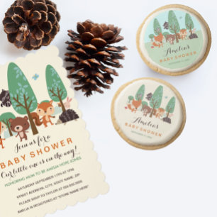 Invitation Baby shower Little Woodland Friends