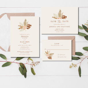 Save The Date Fleurs d'automne Boho rustique Mariage extérieur