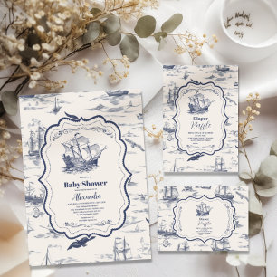 Serviette En Papier Bateau Elegant Toile Baby shower Nautique
