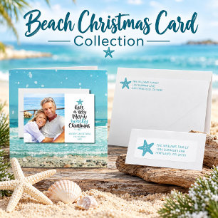 Cartes Pour Fêtes Annuelles Noël sur la plage
