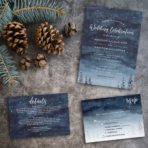 Mariage de la Marine Blue Snowy Winter Wonderland