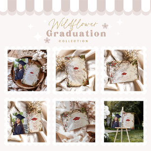 Invitation Photo Rustic Fleur sauvage Graduation Party